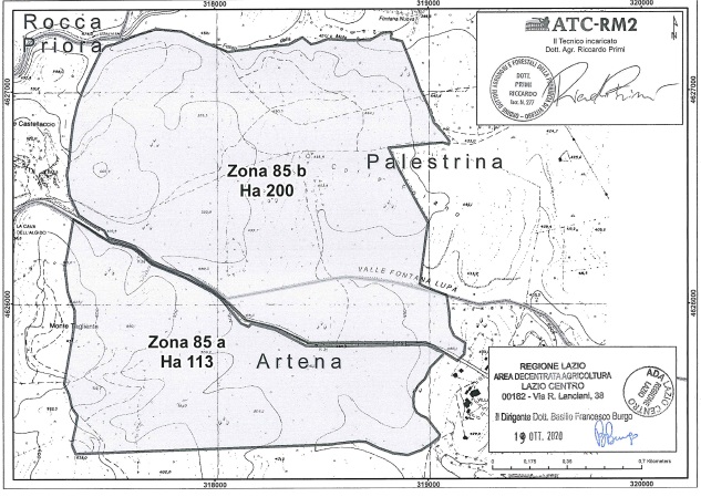 Aggiornamento cartografia ATC RM2, relativa all’area contigua del Parco