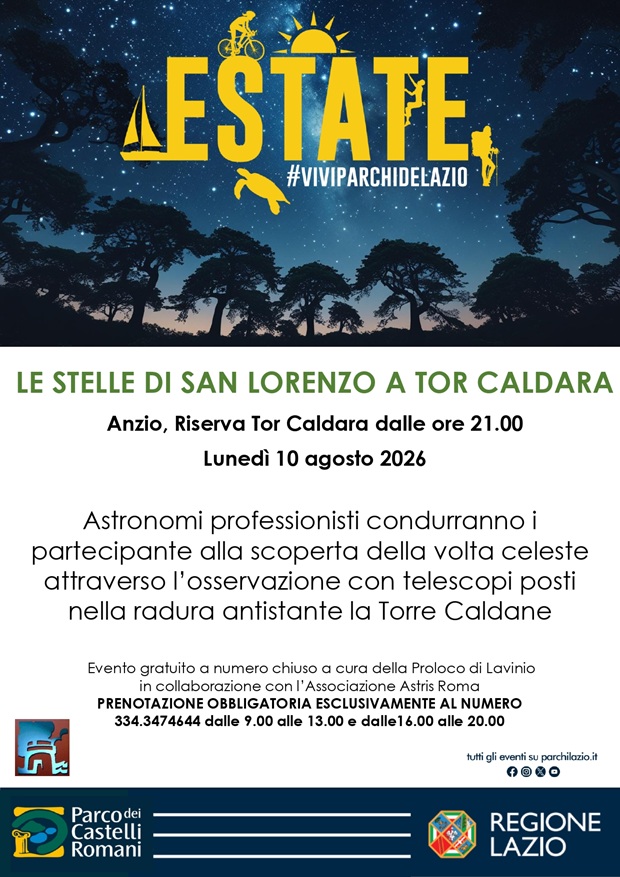Le Stelle di San Lorenzo alla Riserva di Tor Caldara