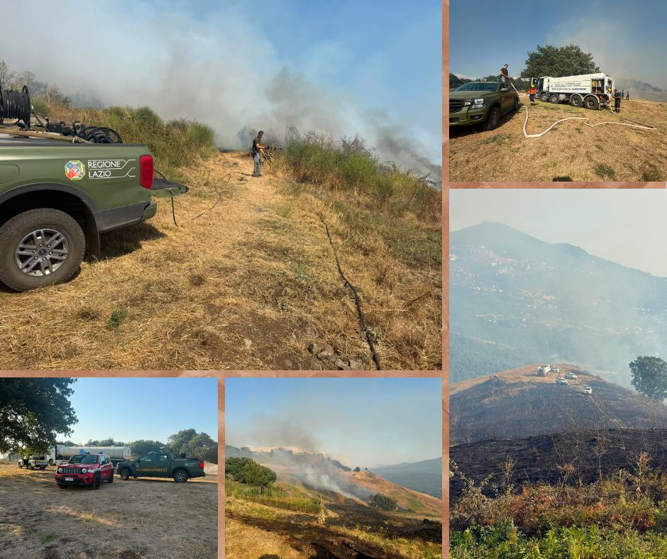 Vasto incendio al Monte Tuscolo