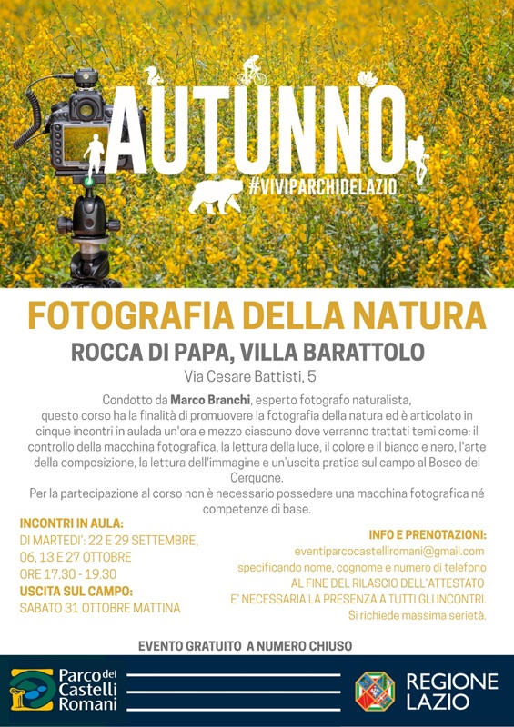 Torna il corso gratuito di Fotografia della Natura