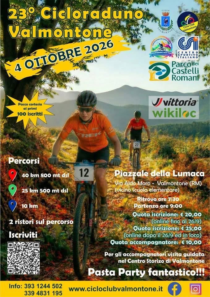 Il Parco dei Castelli Romani patrocina il Cicloraduno Valmontone